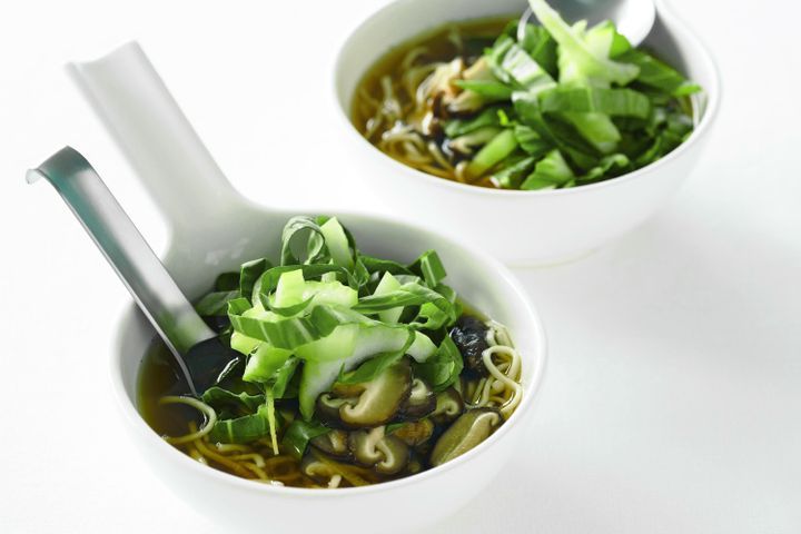 Cooking Soups Chinese vegetable broth with noodles