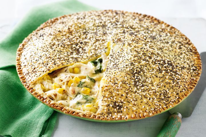 Cooking Soups Creamy chicken, corn & mustard pie