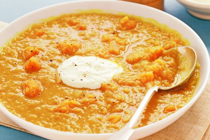 Cooking Soups Curried lentil and pumpkin soup