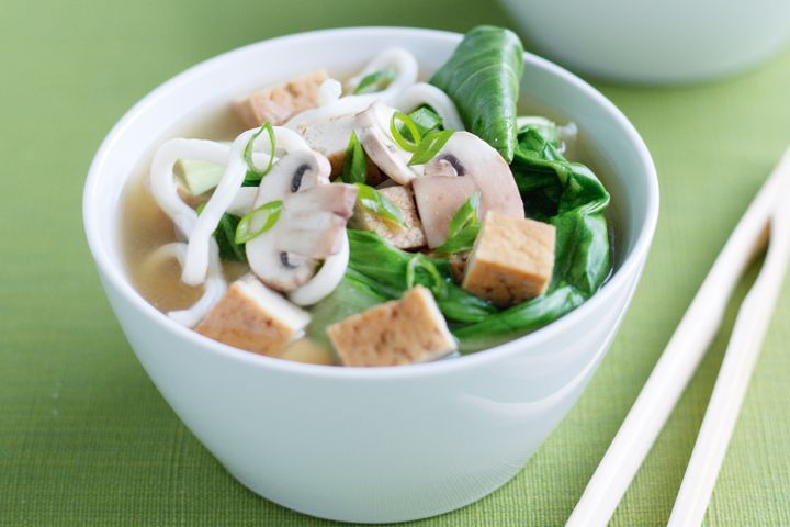 Cooking Soups Japanese tofu, bok choy and miso noodle soup