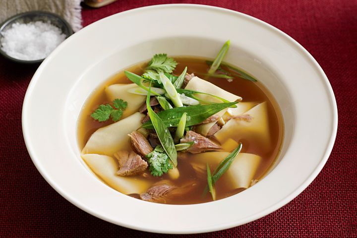 Cooking Soups Lamb shank, star anise and noodle soup