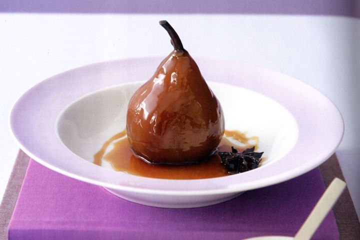 Cooking Soups Lavender-scented caramel poached pears