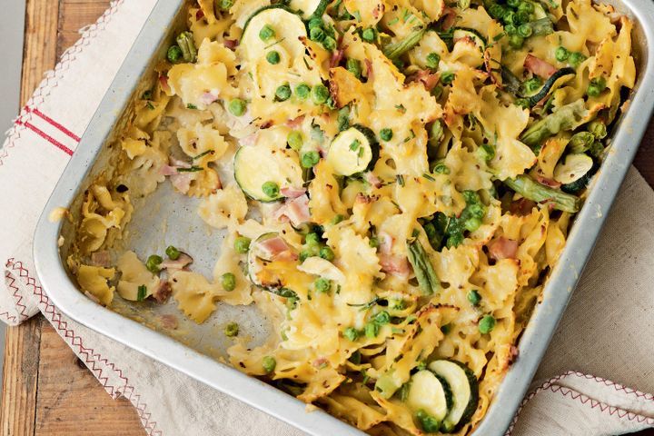 Cooking Soups One-dish ham and vegetable pasta bake