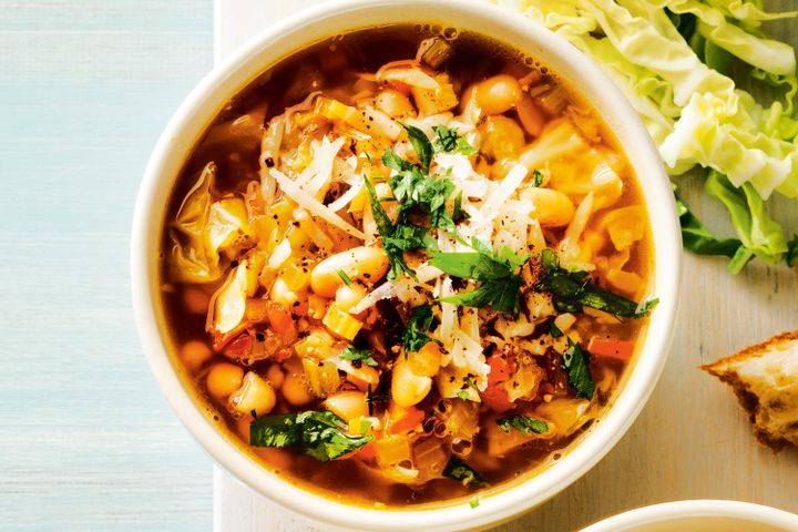 Cooking Soups Pancetta, white bean and cabbage soup