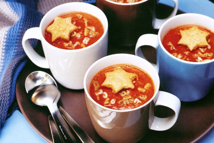 Cooking Soups Roasted tomato soup with toast stars