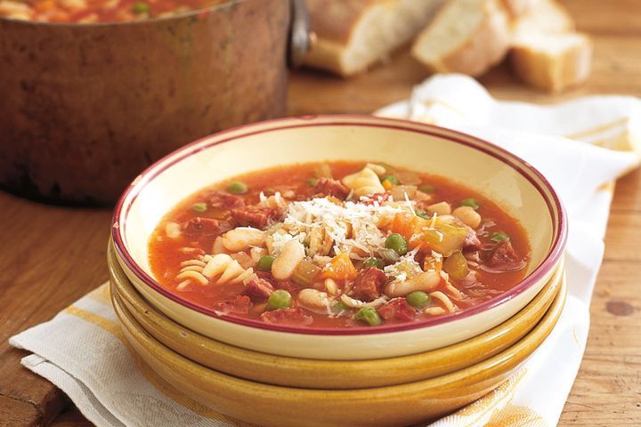 Cooking Soups Spicy chorizo minestrone