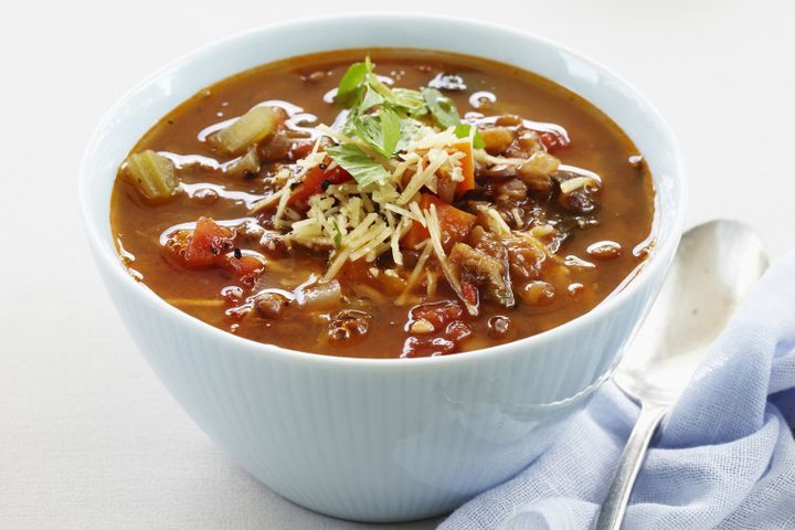 Cooking Soups Vegetable and lentil soup