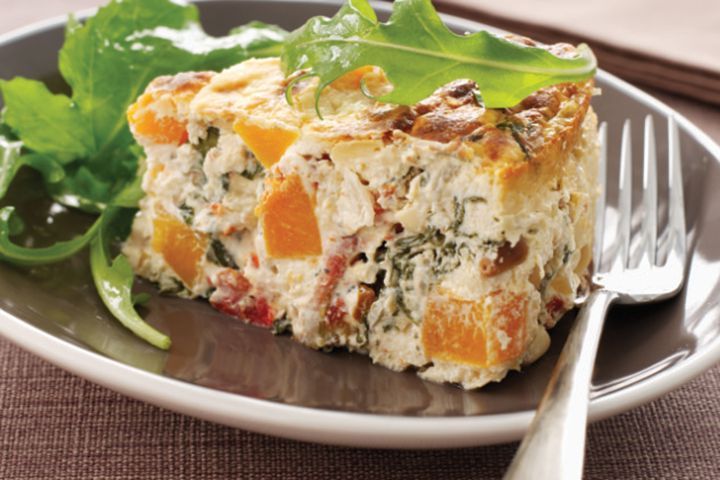 Cooking Vegetarian Baked pumpkin, spinach and pine nut torte