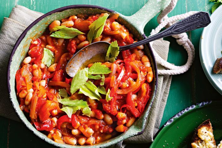 Cooking Vegetarian Bloody Mary baked beans