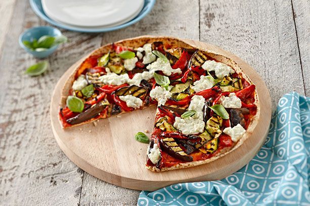 Cooking Vegetarian Chargrilled vegetable pizza