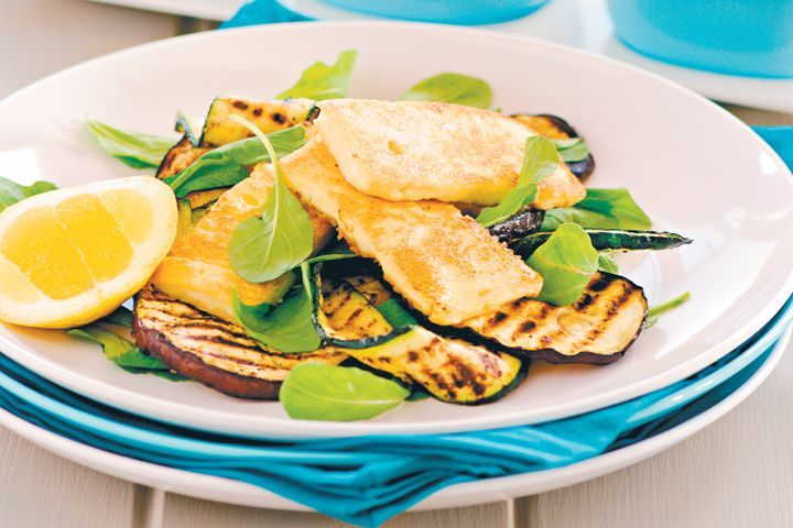 Cooking Vegetarian Chargrilled vegetables with haloumi