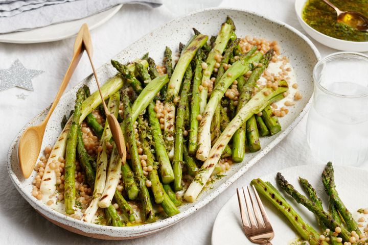 Cooking Vegetarian Charred veggie and couscous salad