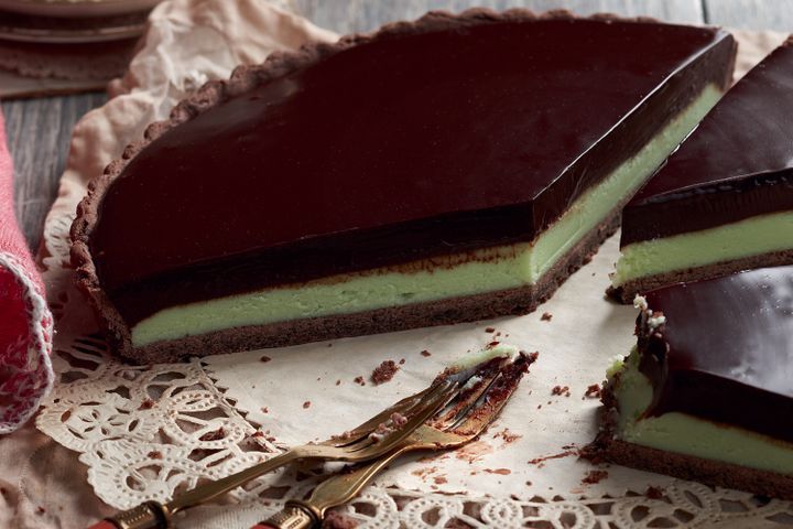 Cooking Vegetarian Chocolate mint tart