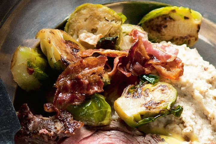Cooking Vegetarian Crispy brussels sprouts and pancetta