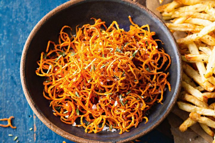 Cooking Vegetarian Curly carrot fries