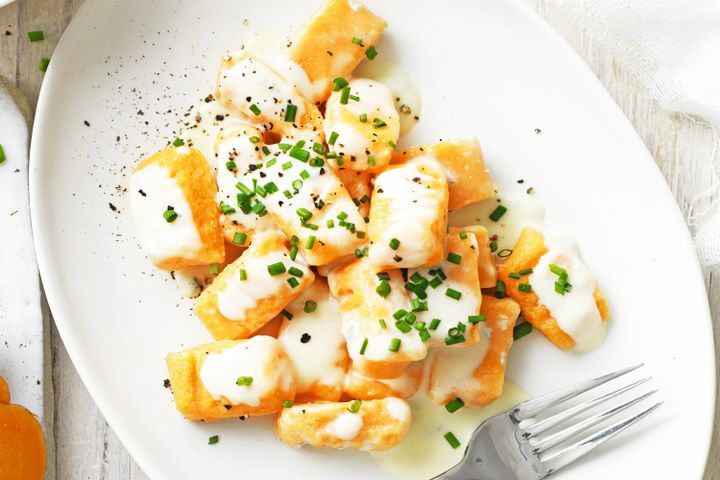 Cooking Vegetarian Four-cheese sweet potato gnocchi