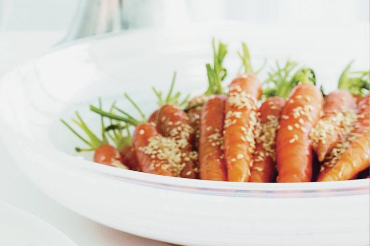 Cooking Vegetarian Honey sesame baby carrots