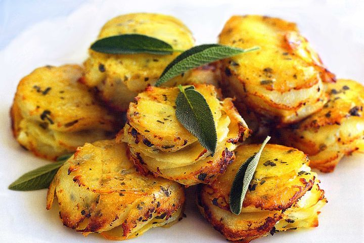 Cooking Vegetarian Individual potato and sage bakes