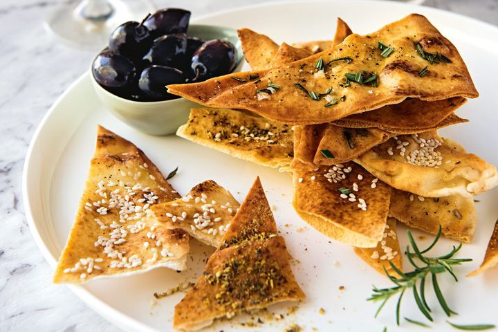Cooking Vegetarian Lebanese bread crisps - 3 ways