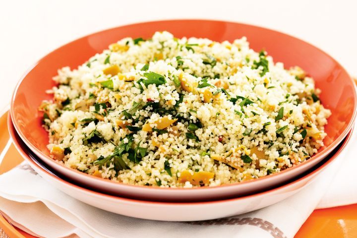 Cooking Vegetarian Lemon, olive and parsley couscous