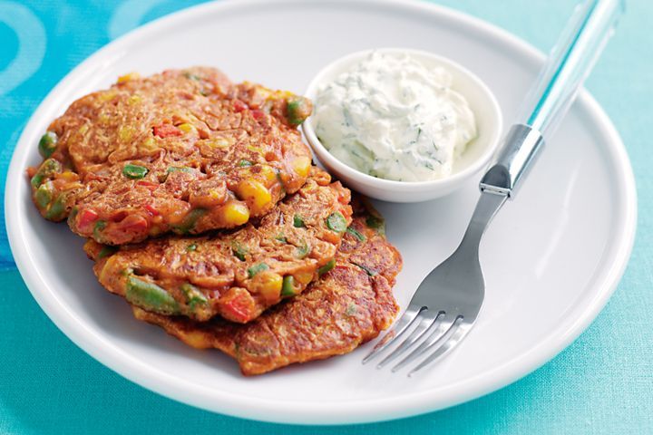 Cooking Vegetarian Mexican vegetable fritters