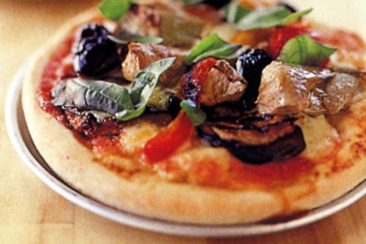 Cooking Vegetarian Mini roast-vegetable pizzas
