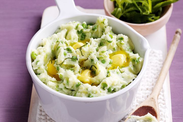 Cooking Vegetarian Mint and green pea mash