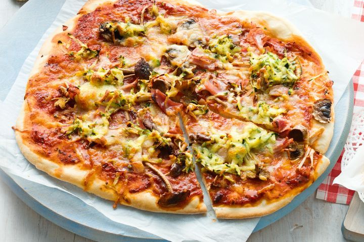 Cooking Vegetarian Mixed mushroom, garlic and chilli pizza