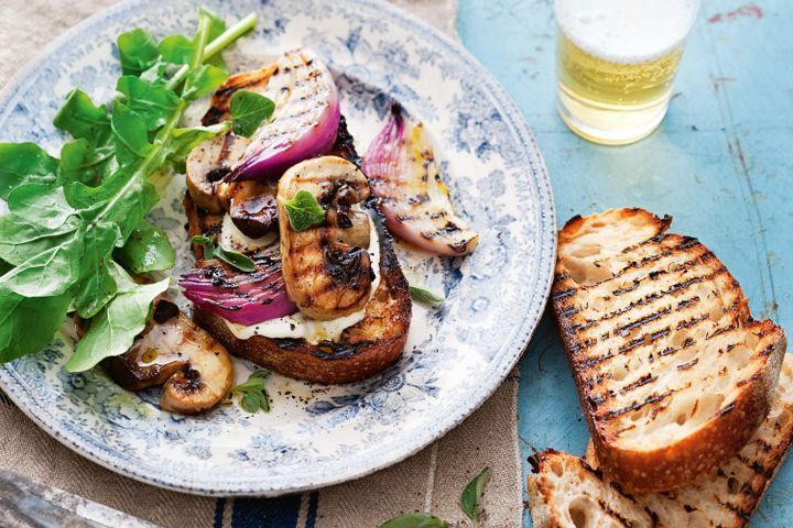 Cooking Vegetarian Mushroom bruschetta