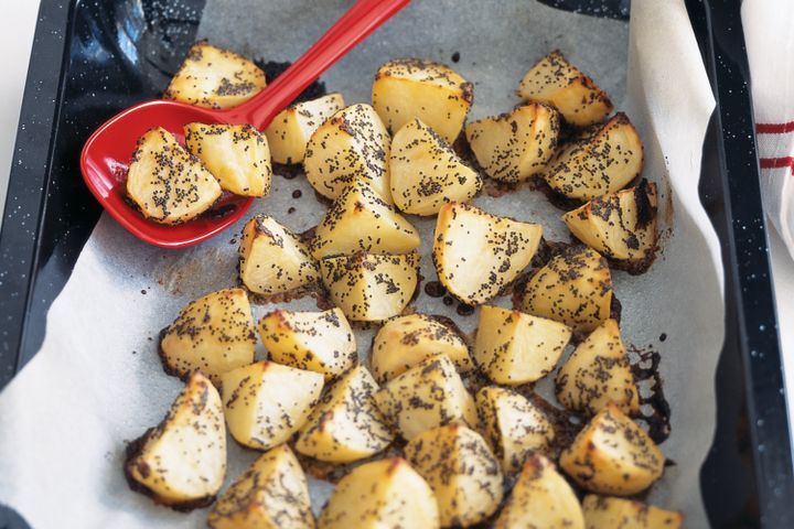 Cooking Vegetarian Mustard and poppy seed potatoes
