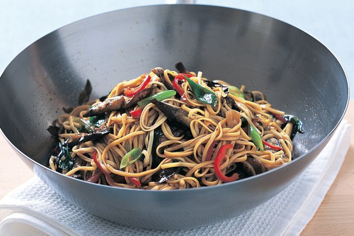 Cooking Vegetarian Noodle stir-fry