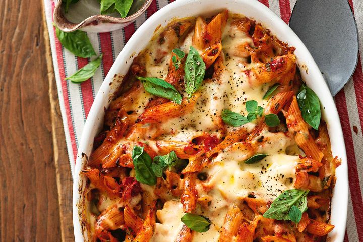Cooking Vegetarian One-dish herb and cheese pasta bake