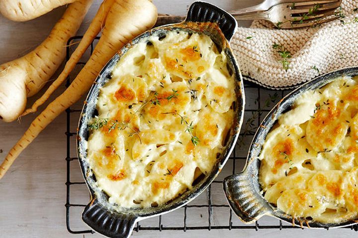 Cooking Vegetarian Parsnip gratin