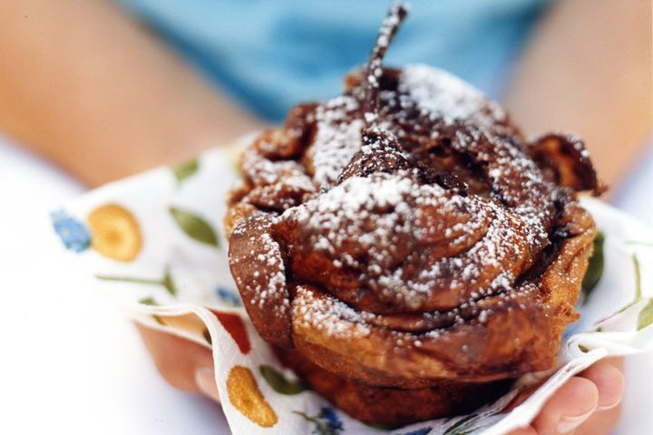 Cooking Vegetarian Pear & chocolate croissant cakes