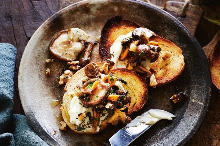 Cooking Vegetarian Pickled wild mushroom bruschetta