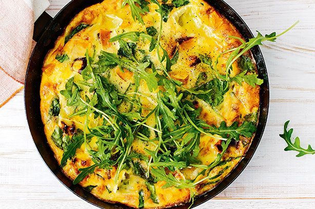 Cooking Vegetarian Pumpkin, spinach and brie frittata