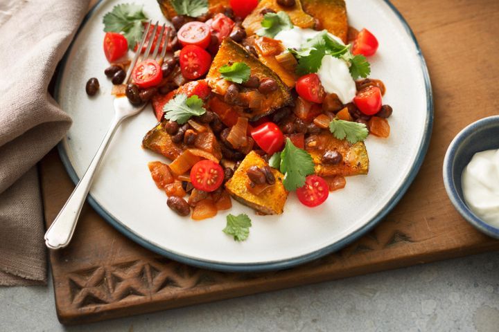 Cooking Vegetarian Pumpkin chilli con carne