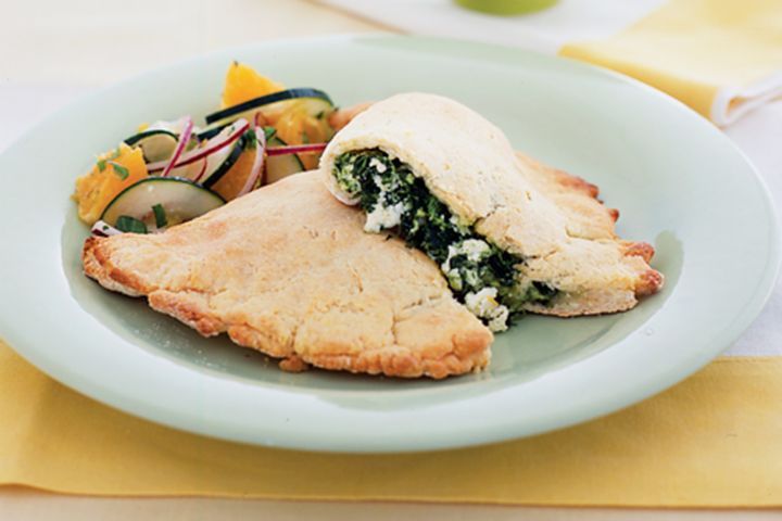 Cooking Vegetarian Ricotta & spinach calzone