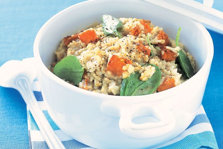 Cooking Vegetarian Roast pumpkin & pesto risotto