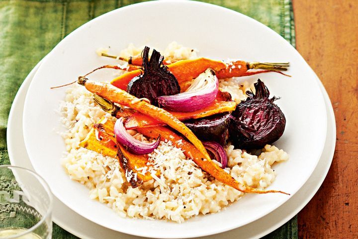 Cooking Vegetarian Roast vegetable risotto