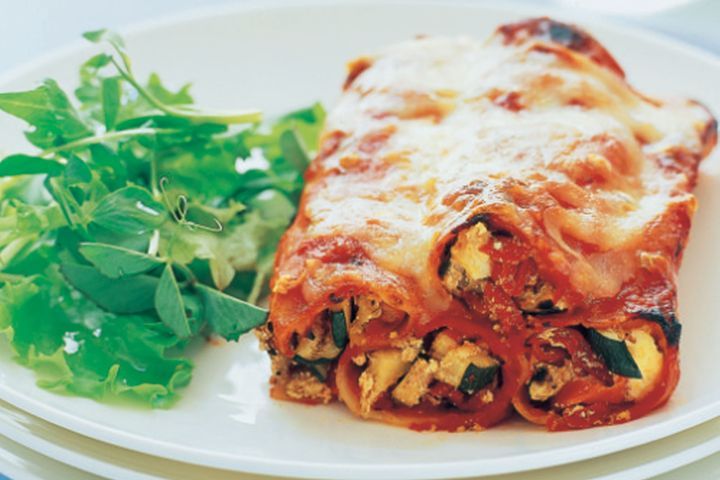 Cooking Vegetarian Roasted vegetable cannelloni bake