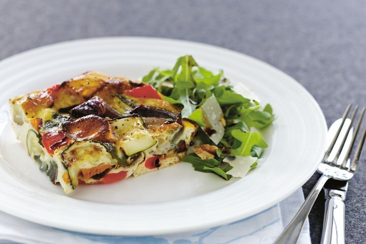 Cooking Vegetarian Roasted vegetable frittata