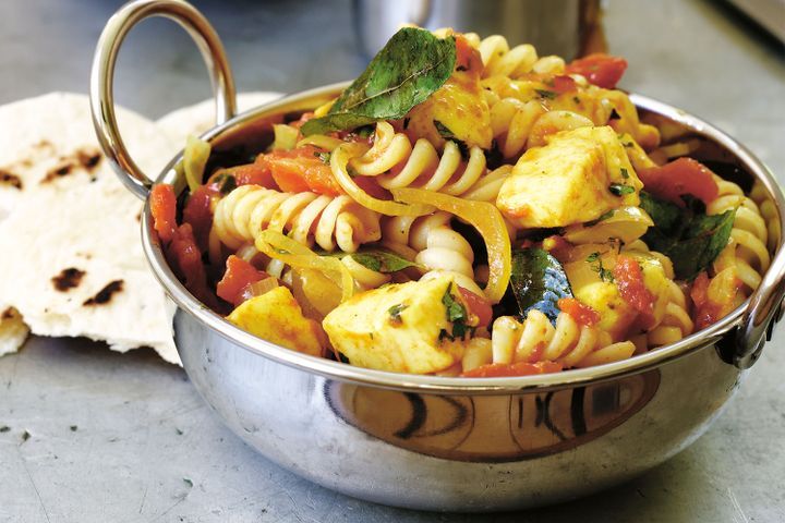 Cooking Vegetarian Spiced haloumi pasta