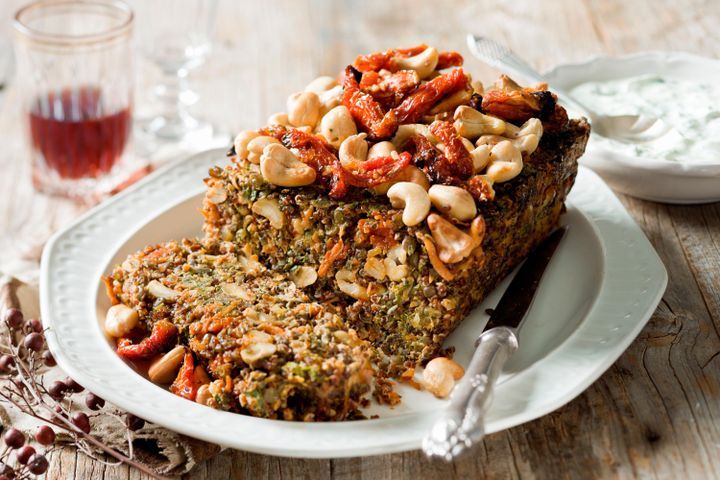 Cooking Vegetarian Spicy tomato, cashew and quinoa loaf