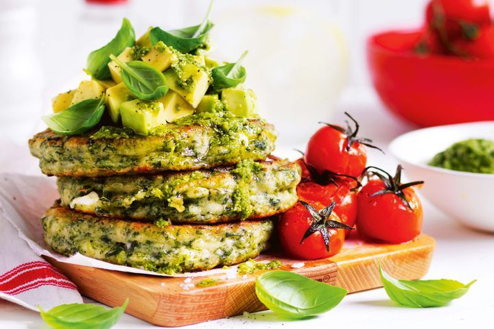 Cooking Vegetarian Spinach and feta fritters