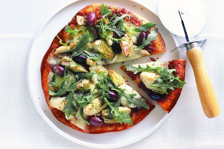 Cooking Vegetarian Sundried tomato pesto & artichoke pizza