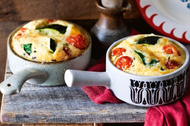 Cooking Vegetarian Tomato and zucchini clafoutis
