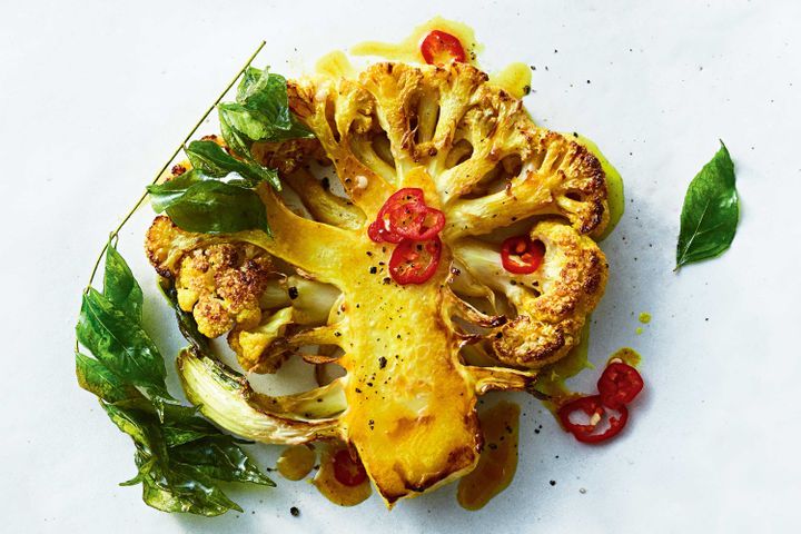 Cooking Vegetarian Turmeric cauliflower steaks