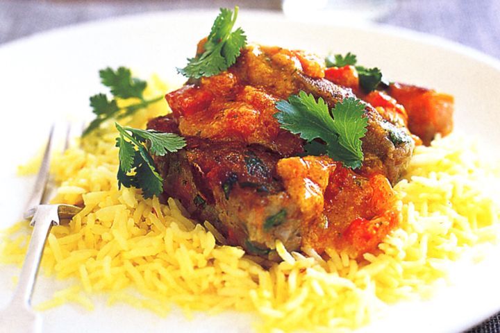 Cooking Vegetarian Vegetable koftas with saffron rice