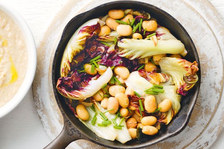 Cooking Vegetarian Warm radicchio and butter bean salad